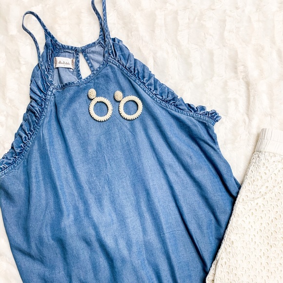 Altar'd State Tops - NWOT Altar’d State Chambray Halter Top Ruffle Top